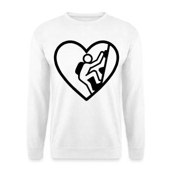 Herzklettern – Vertikale Leidenschaft - Unisex Pullover - Weiß - Vorne