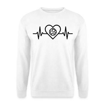 Herz Handball – Leidenschaft Teamsport - Unisex Pullover - Weiß - Vorne