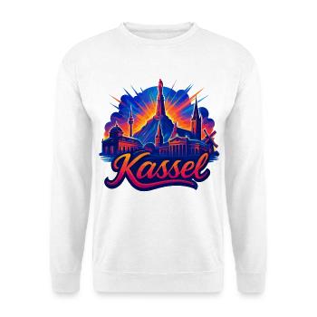 Kassel Stadt Silhouette strahlend Cassel Geschenk - Unisex Pullover - Weiß - Vorne