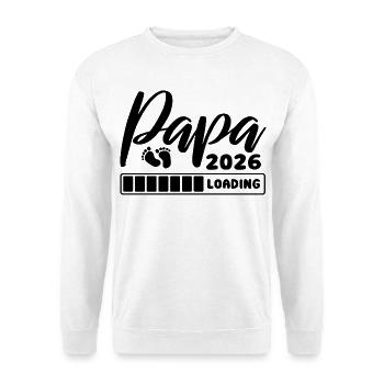 Chargement Papa 2026 - Grossesse - Cadeau - Sweat-shirt Unisexe - blanc - Devant