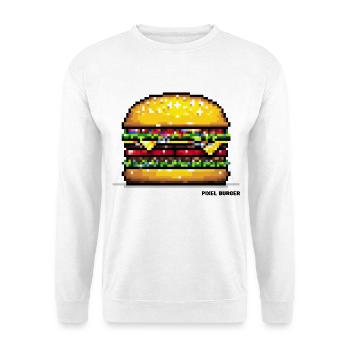 Pixel Hamburger - Unisex Pullover - Weiß - Vorne