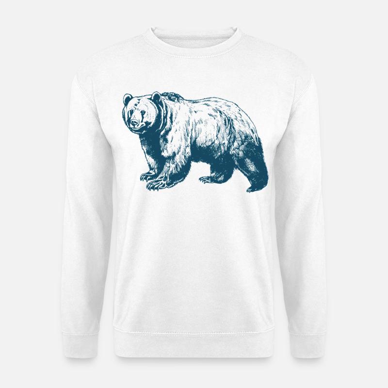 Wildbärenliebhaber, Outdoor Mountains Forest - Unisex Pullover - Weiß
