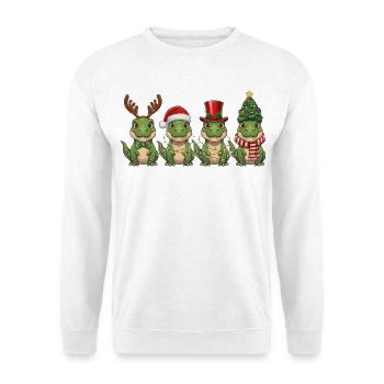 Lumières de Noël du Père Noël T-Rex - Sweat-shirt Unisexe - blanc - Devant