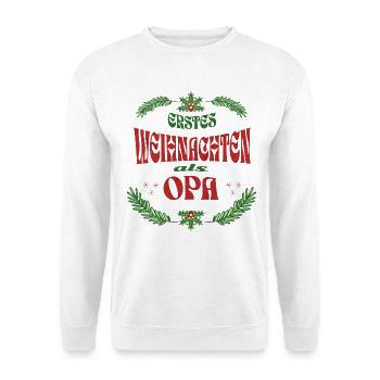 Erstes Weihnachten als Opa – Vintage Weihnachtsdes - Unisex Pullover - Weiß - Vorne