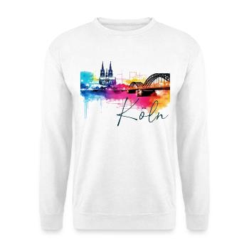 Horizon de Cologne Cathédrale de Cologne Allemagne Ville Coloré - Sweat-shirt Unisexe - blanc - Devant