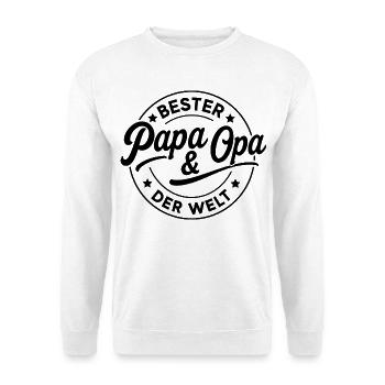 Bester Papa Und Opa Der Welt Opi Vatertag Retro  - Unisex Pullover - Weiß - Vorne