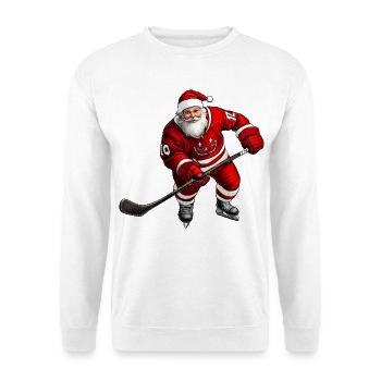 Weihnachtsmann Eishockeyspieler - Unisex Sweatshirt - white - Front
