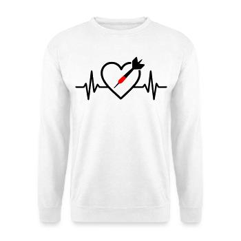 Heart Darts – Passion for Precision - Unisex Sweatshirt - white - Front