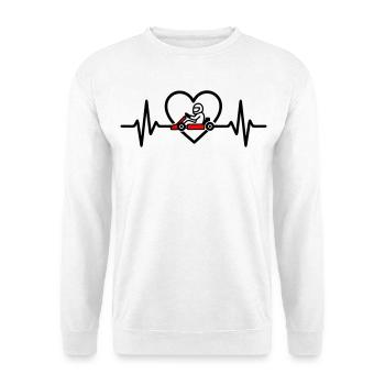 Herz Kart – Passion Racing - Unisex Sweatshirt - white - Front