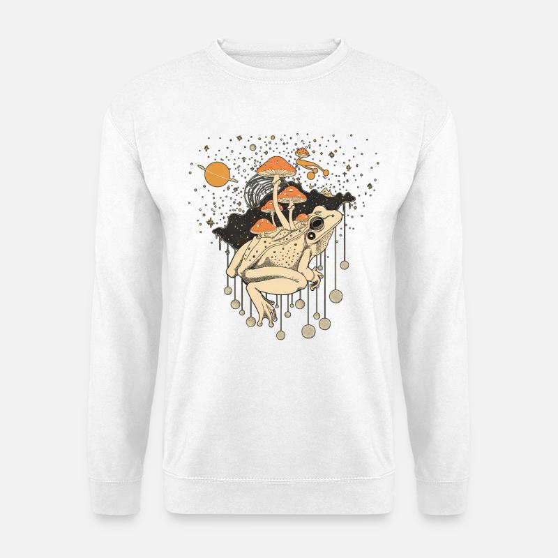 Cosmic Frog & Toadstools in the Universe - Unisex Sweatshirt - white
