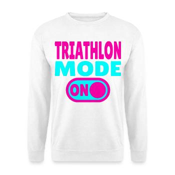 Triathlon Mode ON - Schwimmen Radfahren Rennen - Unisex Pullover - Weiß - Vorne
