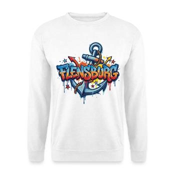 Flensburg Graffiti with Anchor - Unisex Sweatshirt - white - Front