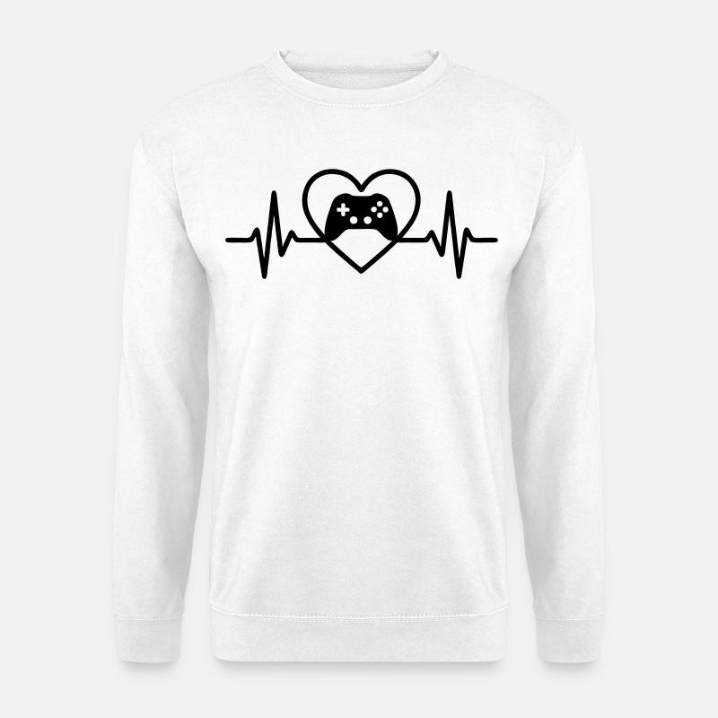 Heart Gaming – Controller Style Gamer - Unisex Sweatshirt - white