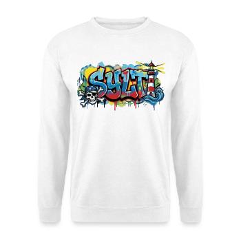 Sylt Graffiti mit Leuchtturm - Unisex Pullover - Weiß - Vorne