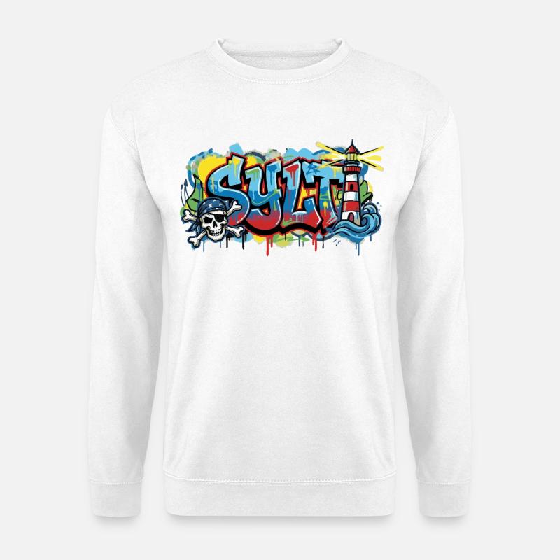 Sylt Graffiti with Lighthouse - Unisex Sweatshirt - white