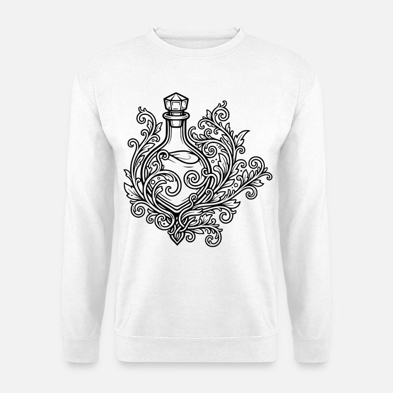 Fiole d'elixir et fleurs - Sweat-shirt Unisexe - blanc