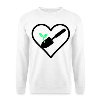 Gardening Heart – Grüne Leidenschaft - Unisex Pullover - Weiß - Vorne