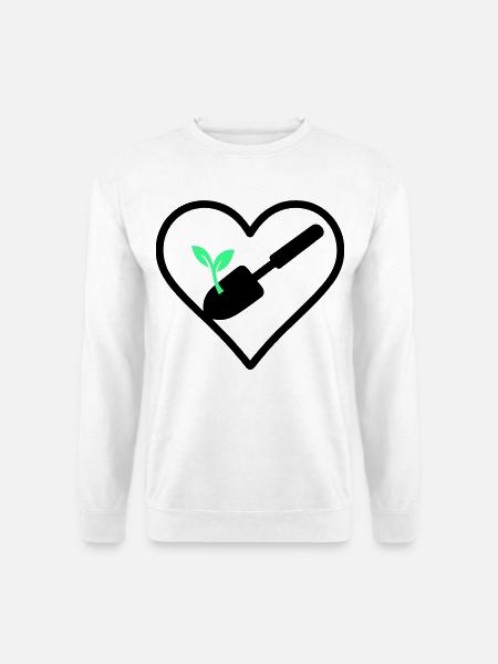 Gardening Heart – Green Passion - Unisex Sweatshirt - white