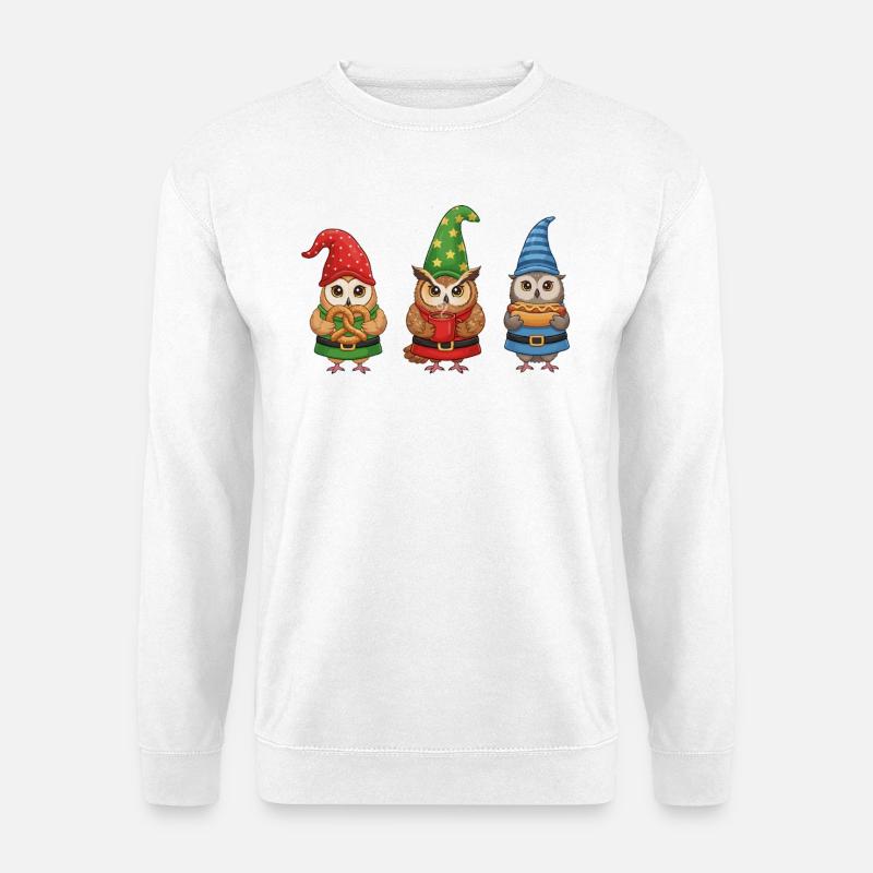 Eule Weihnachten Sonnenbrille Cool - Unisex Pullover - Weiß