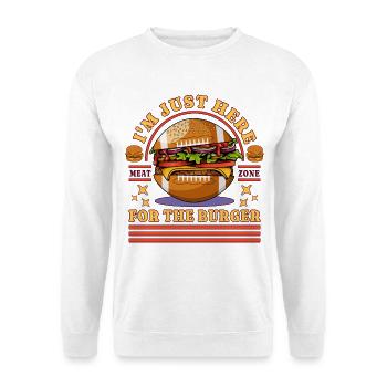 Football américain chez Just Here For The Burger - Sweat-shirt Unisexe - blanc - Devant