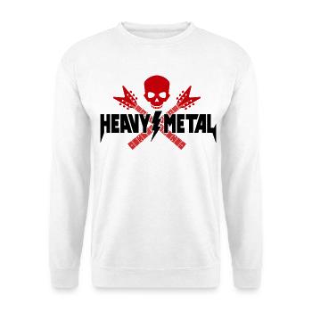 Heavy Metal Skull und gekreuzte Gitarren - Unisex Pullover - Weiß - Vorne