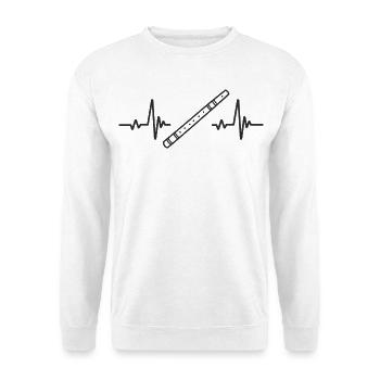 Flûte Traversière Musique Vent Rythme Mélodie Cœur - Sweat-shirt Unisexe - blanc - Devant
