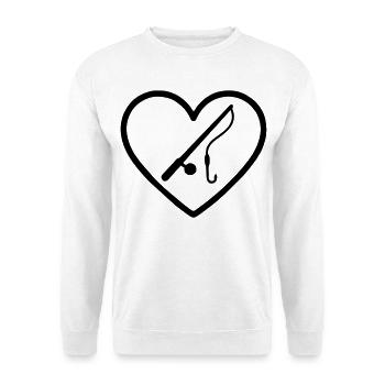 Fishing Heart – Fisherman Passion - Unisex Sweatshirt - white - Front