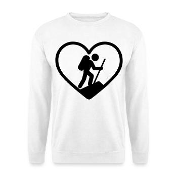 Heart hiking – nature lover - Unisex Sweatshirt - white - Front