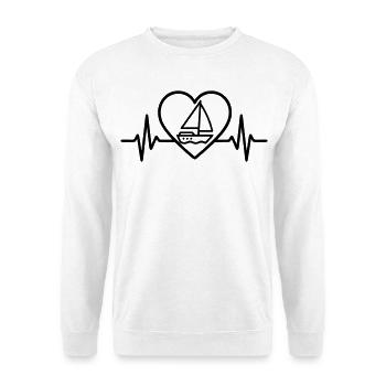 Heart Sailing – Passion Sailboat - Unisex Sweatshirt - white - Front