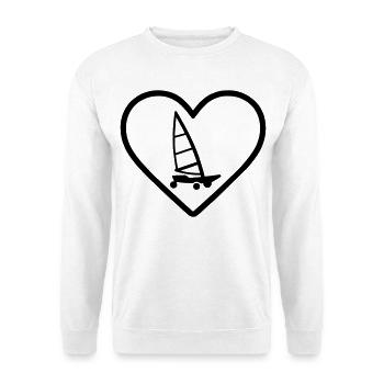 Cuore Carro A Vela – Passione Vento - Sweat-shirt Unisexe - blanc - Devant