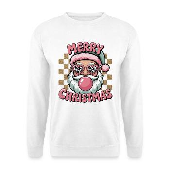 Joyeux Noël Lunettes Léopard du Père Noël - Sweat-shirt Unisexe - blanc - Devant