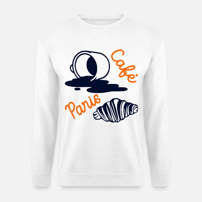 Croissant Kaffee Paris - Unisex Pullover - Weiß