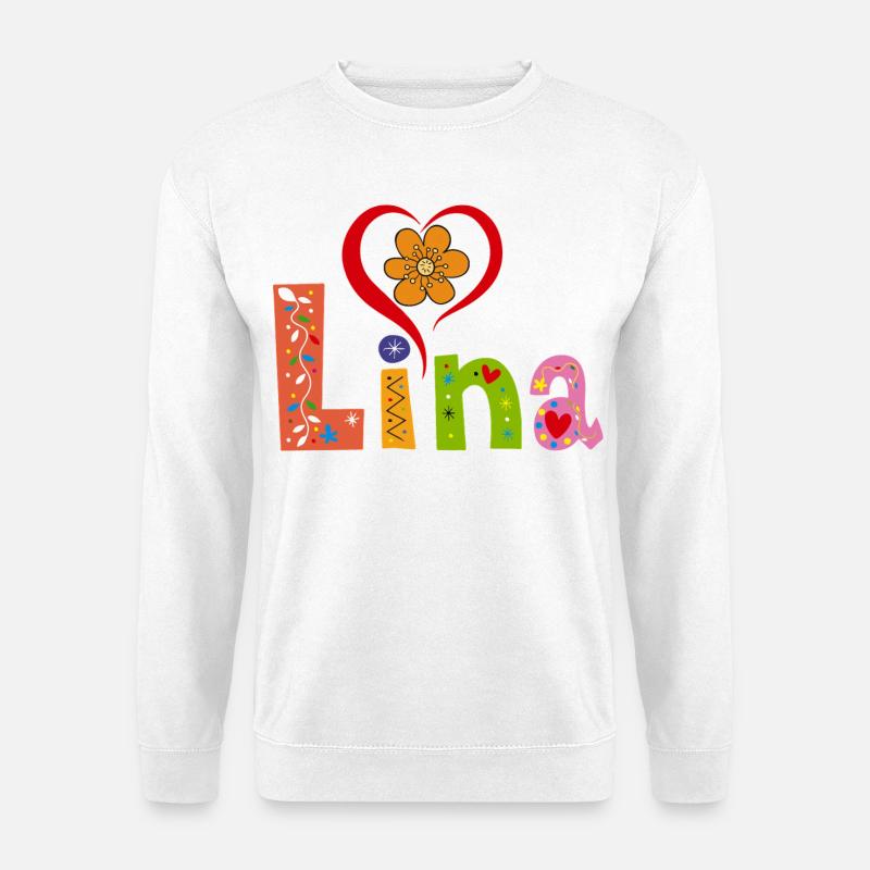 Lina Name Tee - Unisex Pullover - Weiß