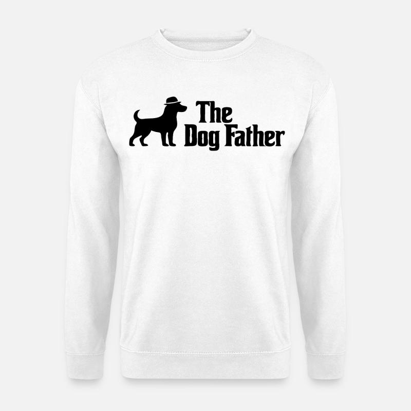 Der Hundevater Horizontale Fedora-Hundekunst - Unisex Pullover - Weiß