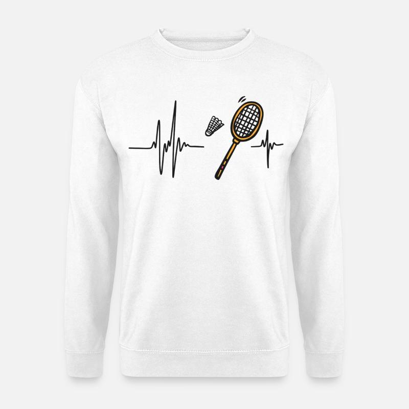 Badmintonherz | Federhahn-Schläger mit schnellem Tempo - Unisex Pullover - Weiß