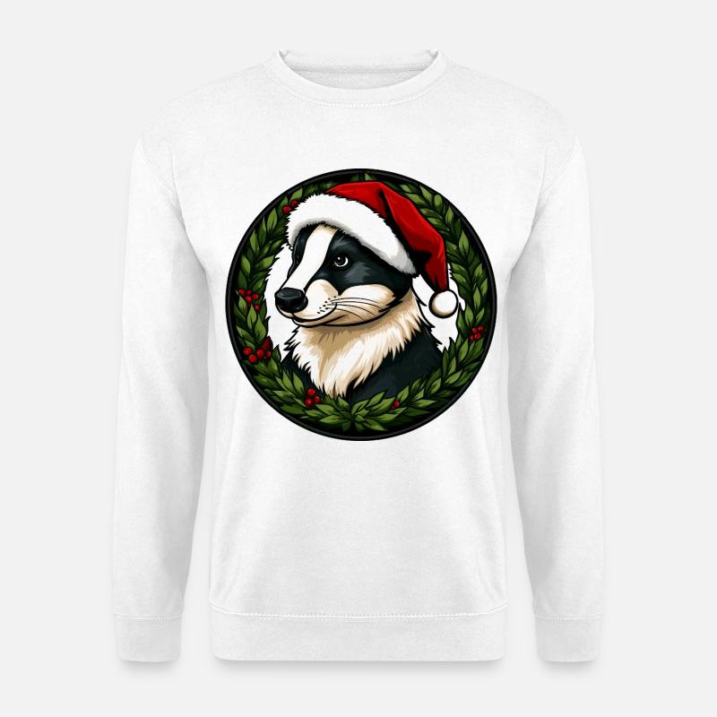 Weihnachten Dachse - Unisex Pullover - Weiß