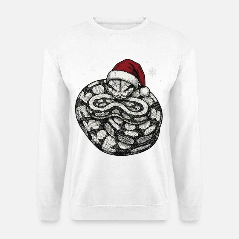 Königspython Weihnachten Ball Python Schlange - Unisex Pullover - Weiß