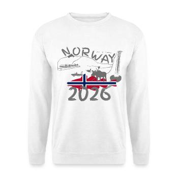 Norway 2026 Cod with Mountains and Moose Fishing - Unisex Sweatshirt - white - Front