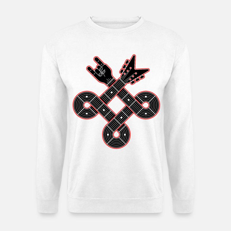 Keltische Knotengitarre mit Fingerhörnern - Unisex Pullover - Weiß
