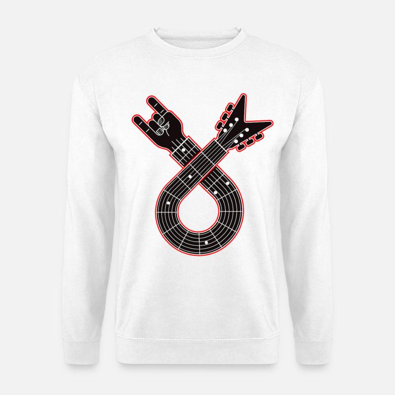 Guitar Loop with Finger Horns - Unisex Sweatshirt - white