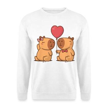 Capybara-Paar - Unisex Pullover - Weiß - Vorne