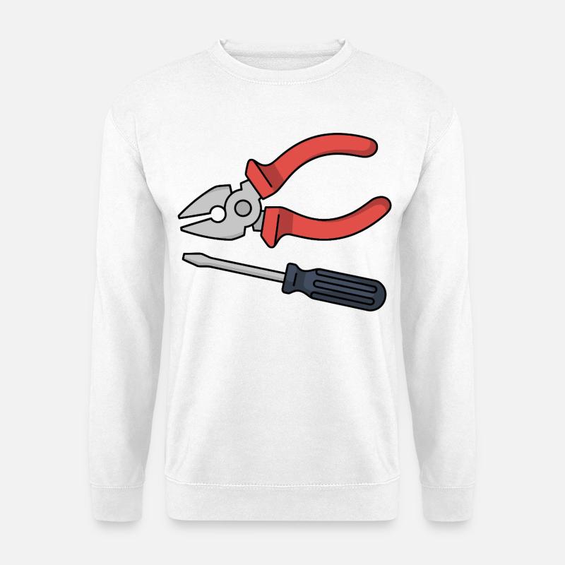 Stilisierte Zangen und Schraubenzieher - Unisex Pullover - Weiß