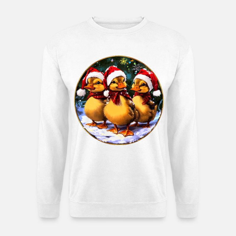 Weihnachtsmann Entchen - Unisex Pullover - Weiß