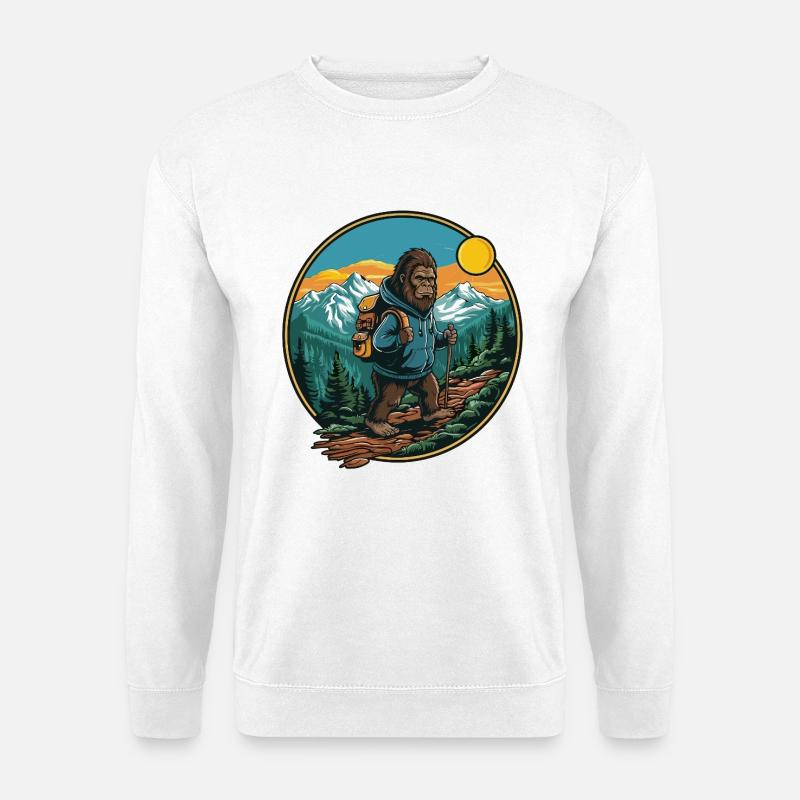 Süßes Bigfoot Wandern Camping Bergabenteuer - Unisex Pullover - Weiß