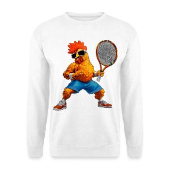 Tennis Huhn - Unisex Pullover - Weiß - Vorne