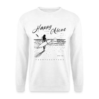 Surfeur au coucher du soleil au bord de la mer Fuerteventura - Sweat-shirt Unisexe - blanc - Devant