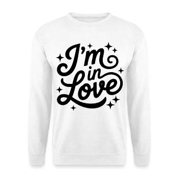 Ich bin verliebt Skriptdesign - Unisex Pullover - Weiß - Vorne