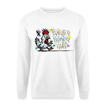 Je vais à Hendl Ce graffiti Denglisch Spruch - Sweat-shirt Unisexe - blanc - Devant