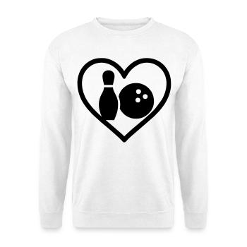 Heart Bowling Pinball Sportgeschenk - Unisex Pullover - Weiß - Vorne