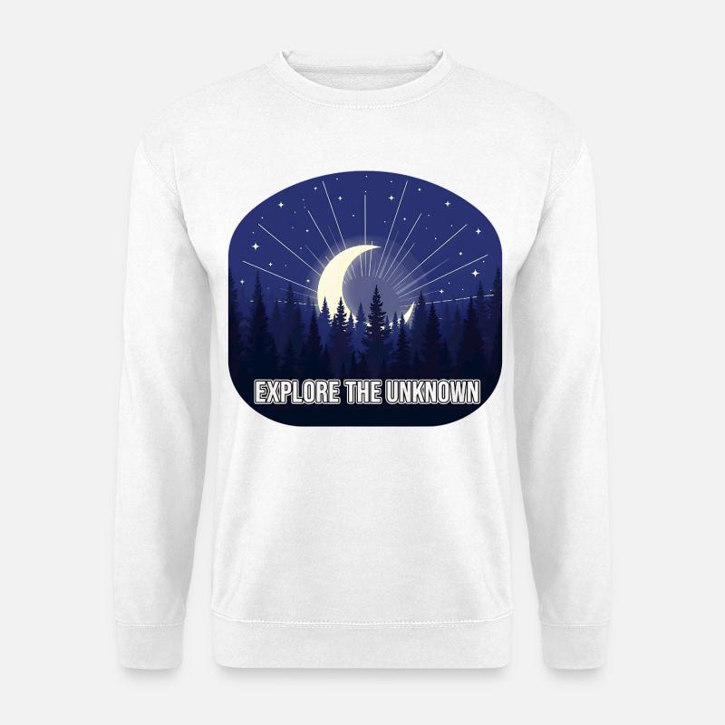 Erkunde das Unbekannte Mondwald - Unisex Pullover - Weiß